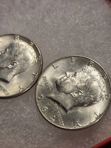 Lot (2) Unc  1964 Kennedy Half Dollars