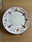 6pc Antique 19th c. Vintage Hand Painted Floral Flower Lustreware Plate Set — photo 8