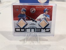 Dual Rafael Palmeiro & Mark Teixeira Game Used Bat Card Texas Rangers 2003 Topps