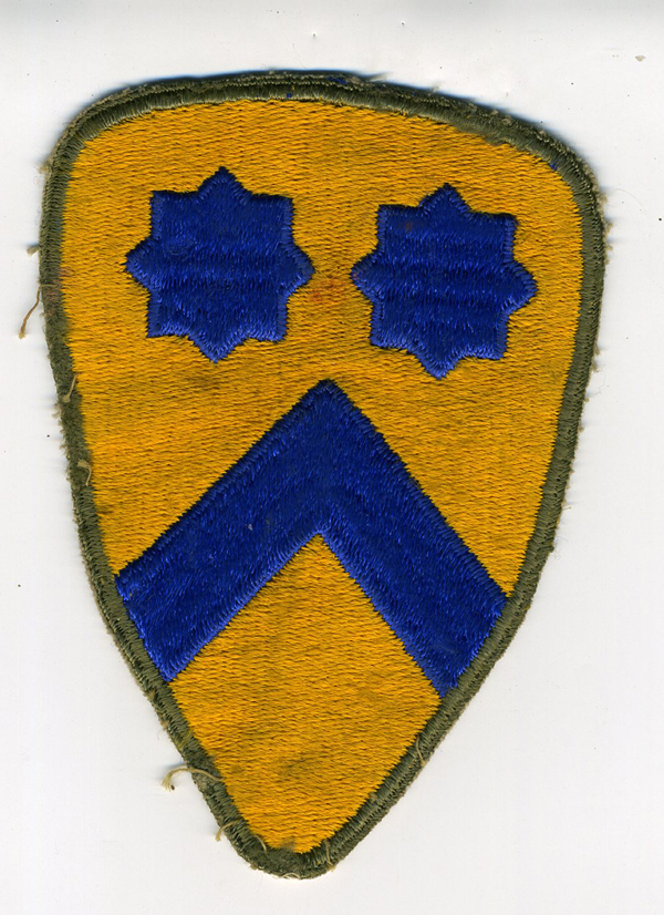 WWII Yellow & Blue Military Patch w/ Two Stars & Chevron | eBay