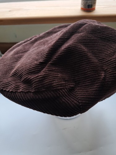E.W.M corduroy flat cap Size 7 country casual. Brown VGC
