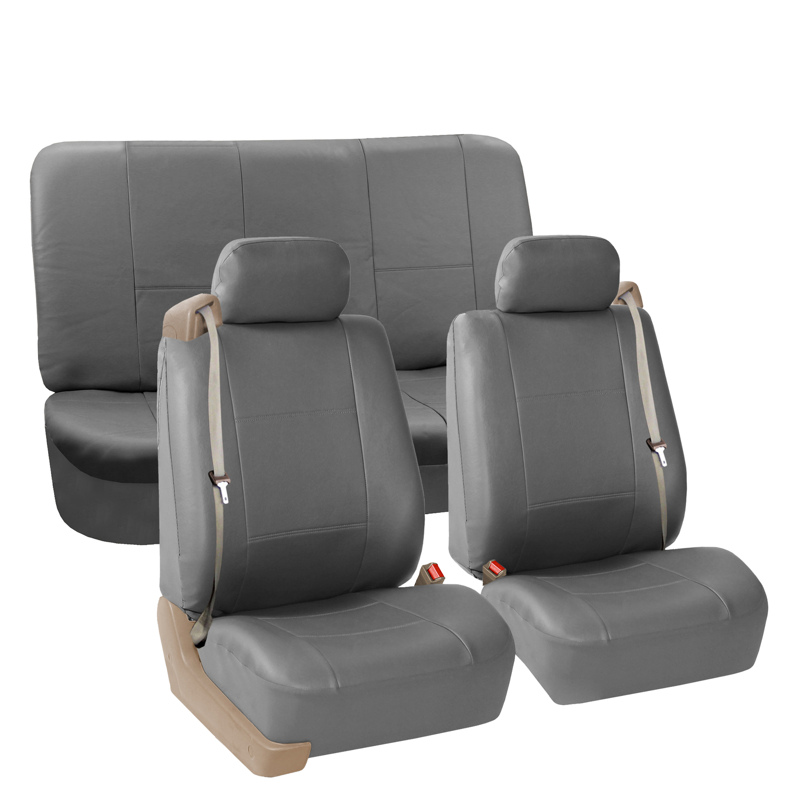 Truck SUV Integrated seatbelt Bucket Covers Set Gray