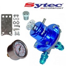 SYTEC 1:1 SAR ADJUSTABLE 1-5 BAR FUEL PRESSURE REGULATOR -6 AN6 FITTINGS + GAUGE