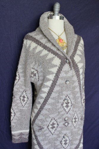 Ralph Lauren Polo RRL Wool Silk Hand Knit Aztec Southwestern cardigan sweater M - Picture 3 of 10