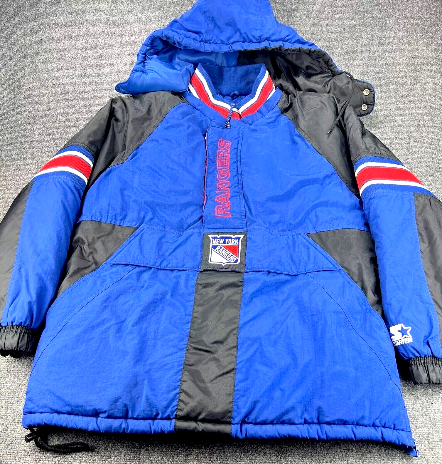 Vintage New York Rangers Starter Puffer Jacket Coat NHL Hockey Size Large 90s