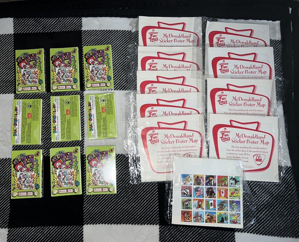 1995 McDonald’s Silly Sing Along Cassette Tapes And Mcdonaldland Sticker Poster