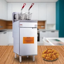 Hakka Commercial Deep Fryer Liquid Propane 3 Burners 40-50 lb 90000 BTU