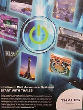 11/2011 PUB THALES INTELLIGENT CIVIL AEROSPACE SYSTEMS AVIONICS ORIGINAL AD