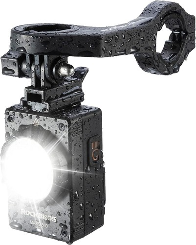 ROCKBROS Cycling Hoisting Headlight Rainproof Bike Front Handlabar Light USB LED