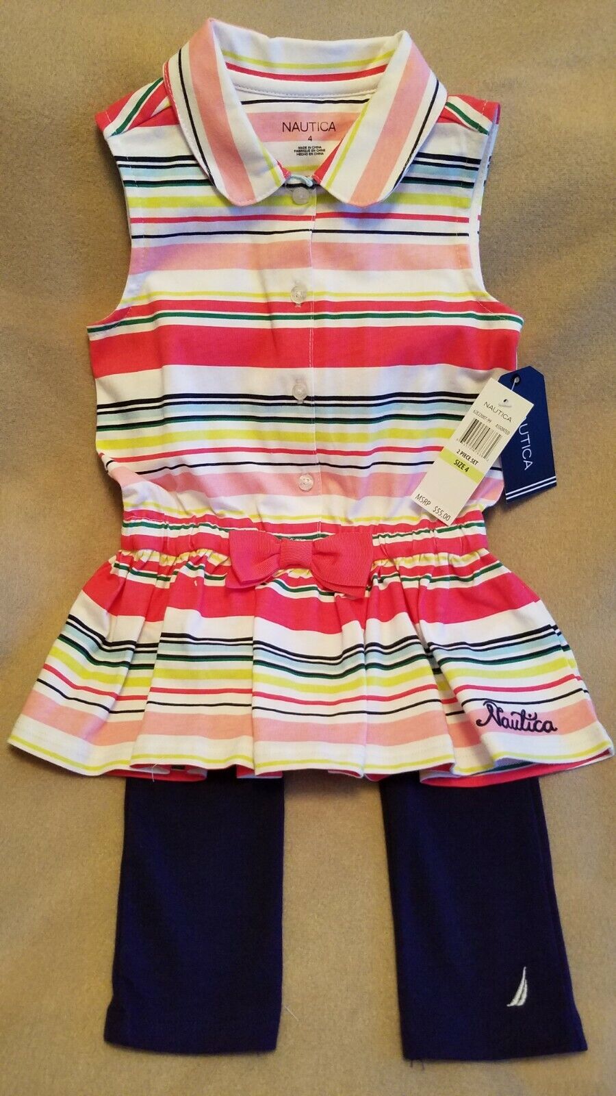 Nautica Little Girls Red and Blue Pants 4 High quality Size Piece Clearance SALE Limited time Set 2