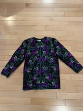 Joan Leslie Evenings 100 Silk Sequin Beaded Jacket Formal Size L Large