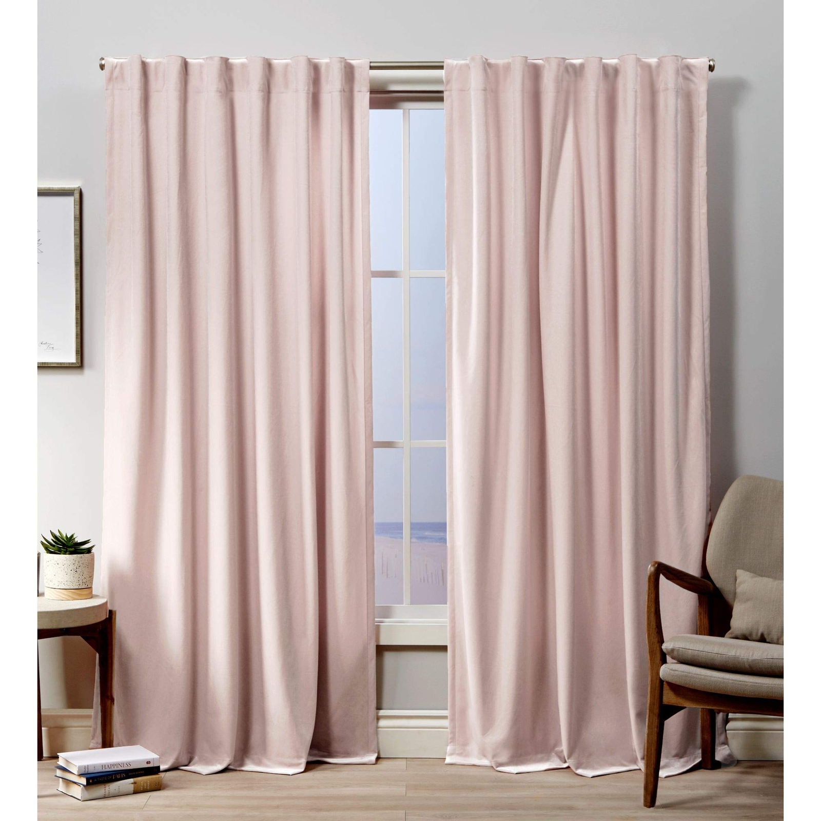 Exclusive Home Velvet Heavyweight Light Filtering Tab Top Curtain Panel Pair,...