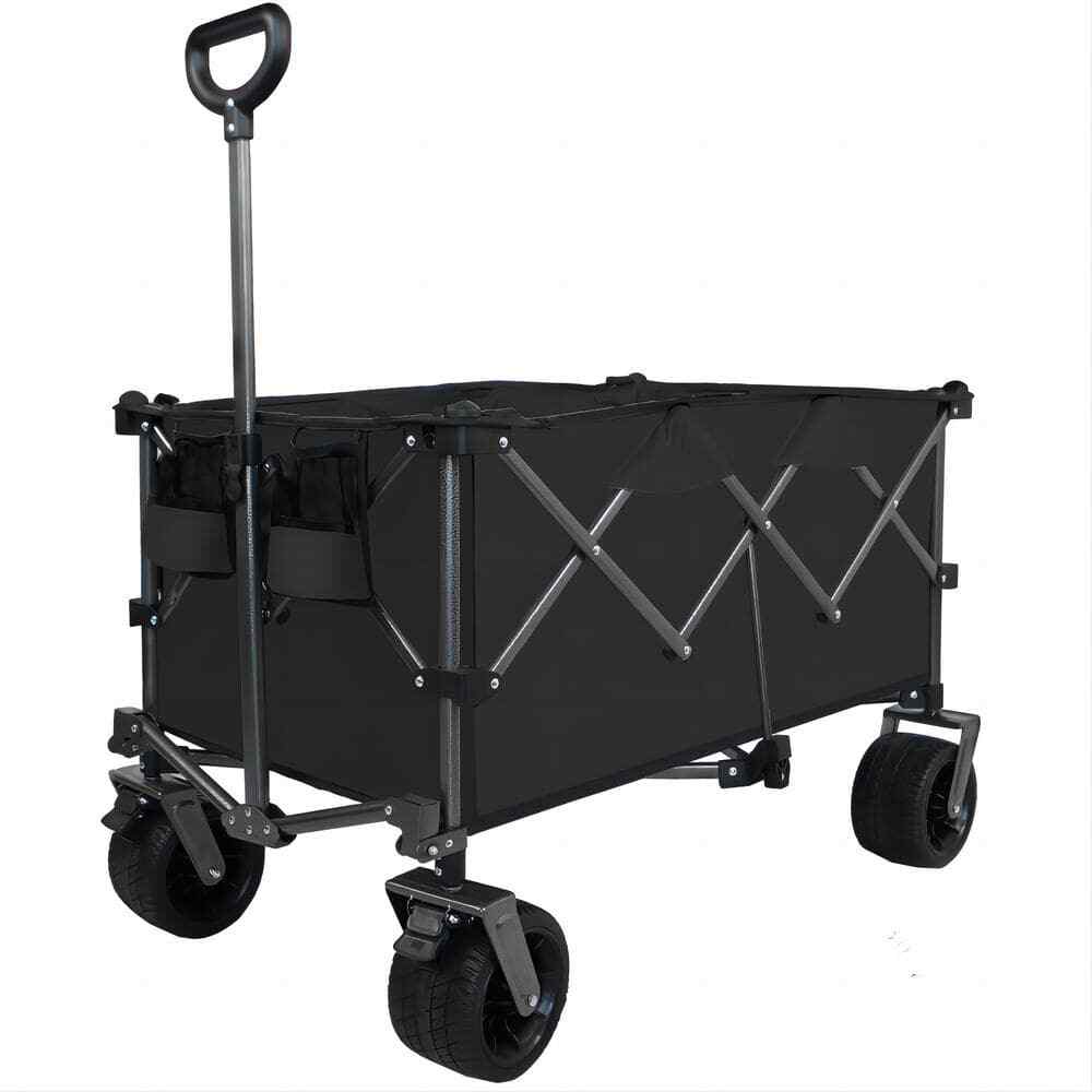 6.3 cu.ft.Steel Garden Cart Utility Portable Folding Camping Push Pull Trolley W