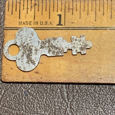 Vtg Eagle Lock Co Terryville Conn USA Flat Skeleton Key