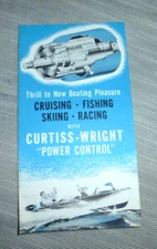 VINTAGE PAMPHLET CURTISS WRIGHT POWER CONTROL STEERING DEVICE BOAT 1950's