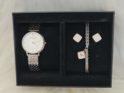 Emporio Armani Ladies Two-Hand Stainless Steel Watch Gift Set NIB