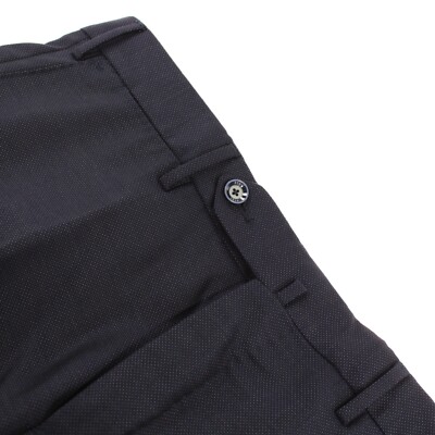 PT01 NWT Flat Front Dress Pants Size 54 38 US Blue Birdseye Wool Blend
