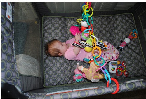 Rainbow Teething Ring Links Plastic Baby Kids Infant Stroller Play Mat Toys Gift - Photo 9/13