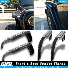 Off-road Front Rear Fender Flares for 2007-2018 Jeep Wrangler JK w/ LED Lights