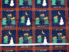 18"X21" Fat Quarter 100 Cotton Fabric Snowmen "Let it Snow"