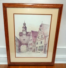 VTG Rudy Nappi White Tower in Rothenburg ob der Tauber Germany Framed Art Print