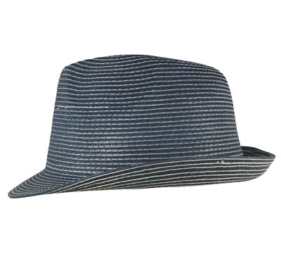 White Contrast Lined Papier Trilby Damen Strohhut 100% Papierstroh knautschbar