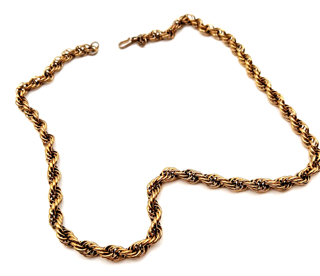 Vintage LISNER Gold Tone Twisted Rope Chain Necklace