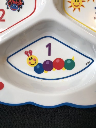 Melamine Baby Plate Einstein 3-Section Divided Plate With Colors Numbers - Picture 2 of 5