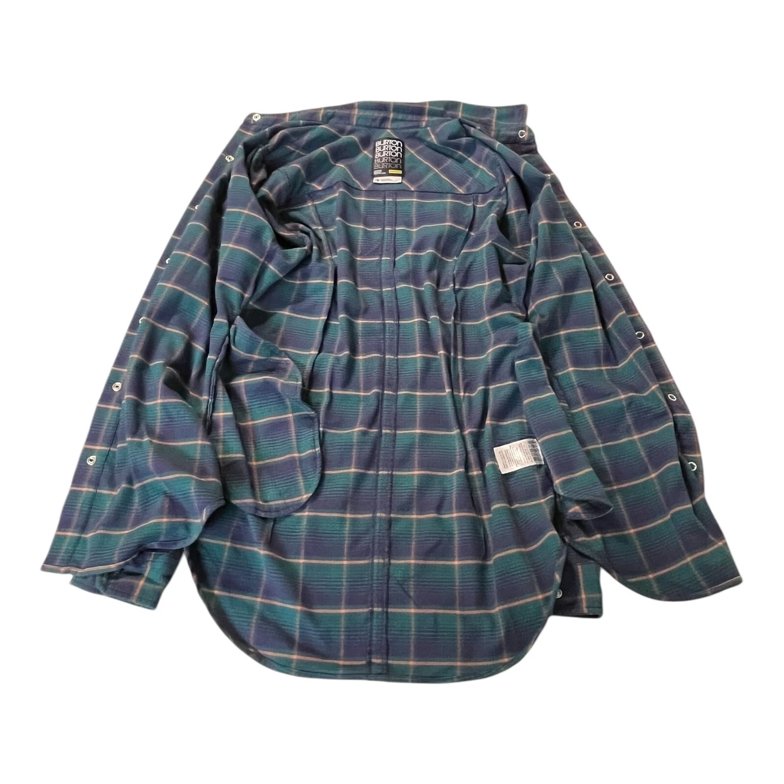 burton blitz dry ride flannel snowboarding collar button shirt