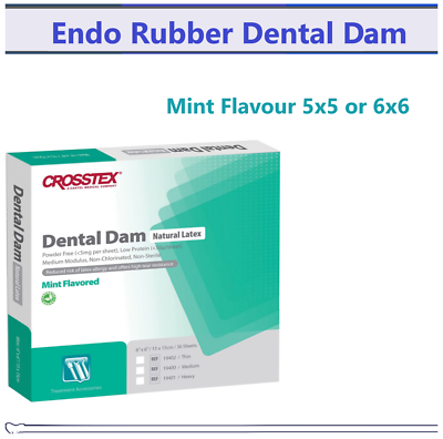 Latex Dental Dam Mint, Green, Blue, 6
