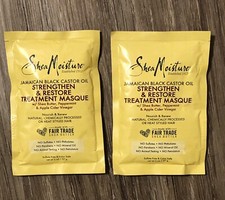 Lot 2 Shea Moisture 4 oz Jamaican Black Castor Oil Strengthen  Restore Masque