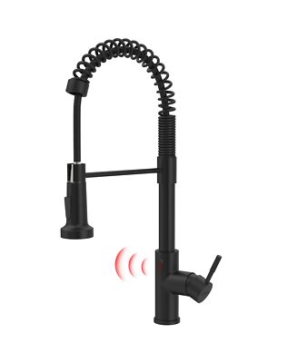 GIMILI Matte Black Touchless Kitchen Faucet Motion Sensor Activated Smart Han...