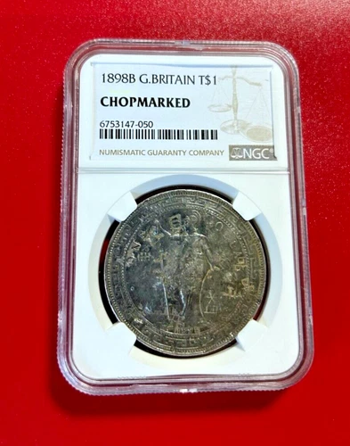 1898B GREAT BRITAIN SILVER TRADE DOLLAR  NGC GENUINE CHOPMARKED