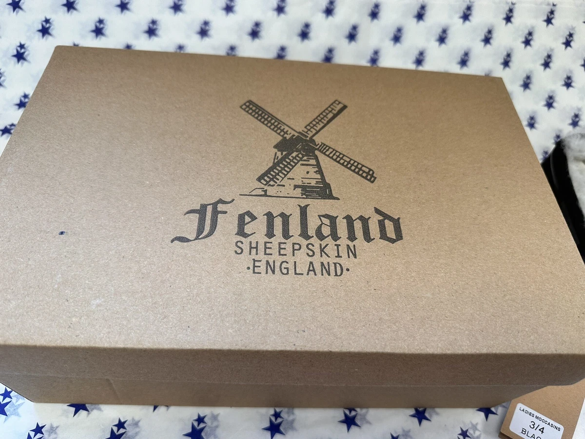 NEW Fenland Sheepskin UK3 4 and 7 8 black suede sheepskin