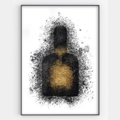 Aquarell Spritzeffekt Tom Ford Parfüm Druck Poster A5, A4 A3 VERSANDKOSTENFREI