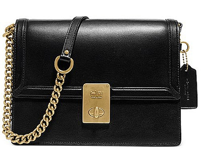 coach hutton shoulder bag black