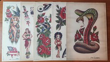 Brooklyn Joe Lieber Traditional Vintage Style Tattoo Flash 5 Sheet Set 11x15.5