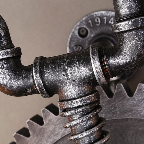 22'' Industrial Steampunk Age Gear Wall Sconce Light Antique Finish Wall Lamp - Picture 5 of 7