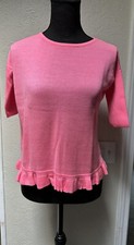 Lilly Pulitzer girls hot pink sweater Boxy cut 3/4 sleeve knit girls Size M 6-7