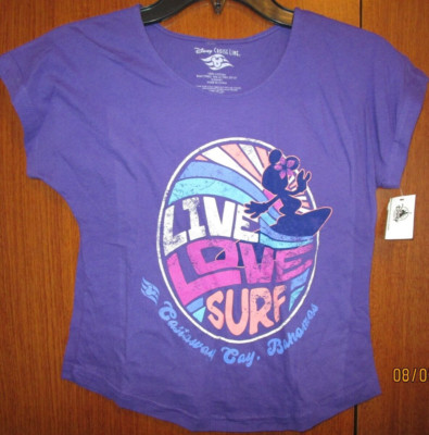 New Disney Cruise Castaway Cay T-shirt Purple Medium Cotton Chest 34 Length 18