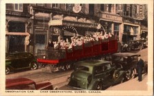 Quebec City Observation Car Char Observatoire Storefronts Old Cars Postcard QC