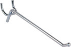 6 Inch Chrome Peg Hook for ¼ Inch Pegboard - Pack of 100- Chrome Sturdy Pegboard
