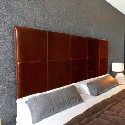 Minimalist King Bed Leather Headboard - Custom Made | East to Install Wall Mount