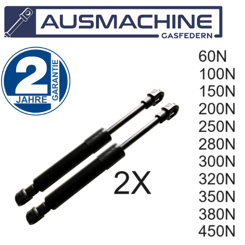 2X Gas Spring Kesseböhmer Fittings Gas 7 11/16in 60-450N Lift Matte Black - Picture 1 of 12