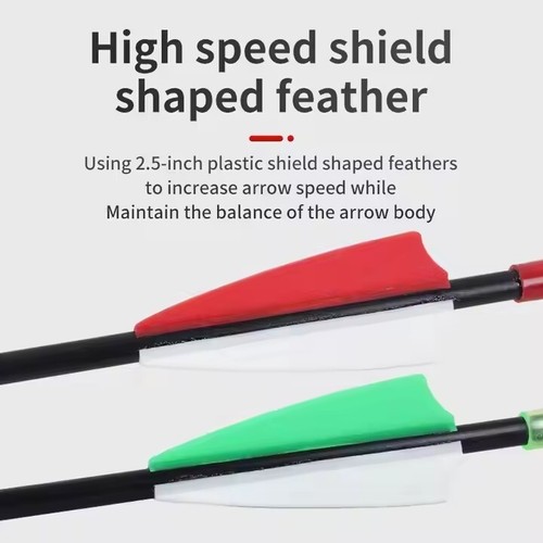 Archery 6mm 31 Inch Fiberglass Arrow Shafts Recurve Bow Outdoor Sports Beginner - Picture 9 of 34