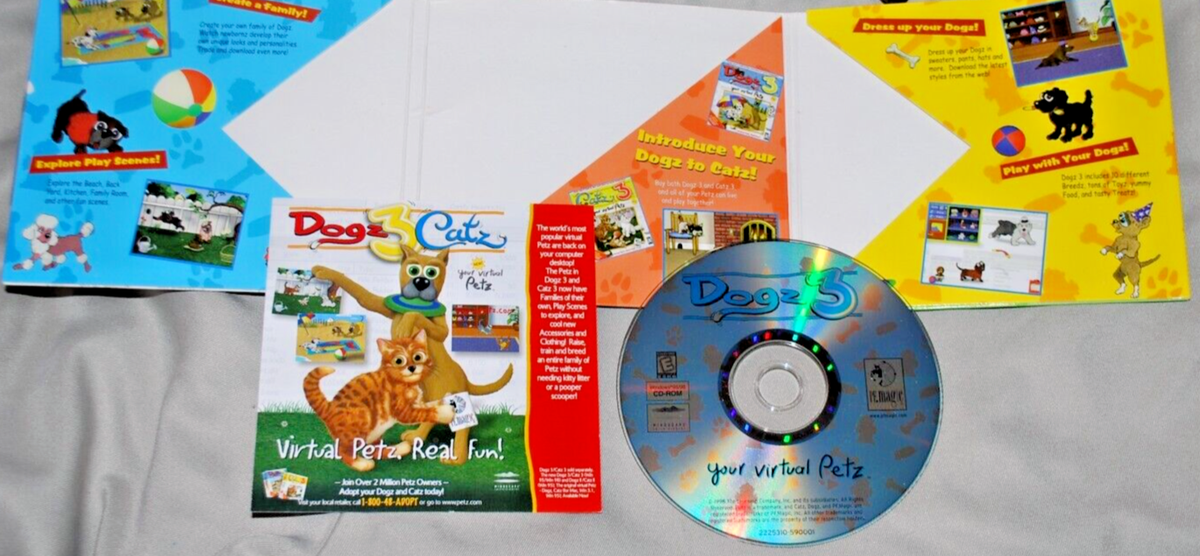 DOGZ 3 Your Virtual Petz Dog (1998 CD-Rom PC Game Win 95/98 FAST