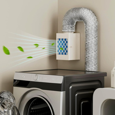 Indoor Dryer Vent Kit, HG Power Metal Dryer Vent Box, Safety Vent Flap, Dryer Li
