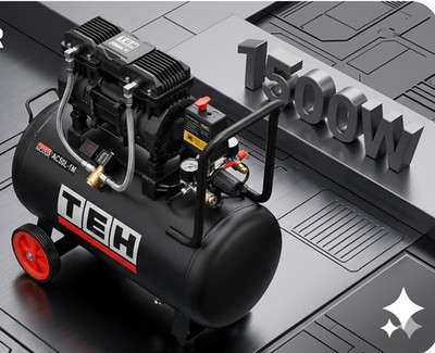 TEH 50 L Luftkompressor 1500 W ölfrei tragbar Dual Gauge 8 Bar Werkstatt UK