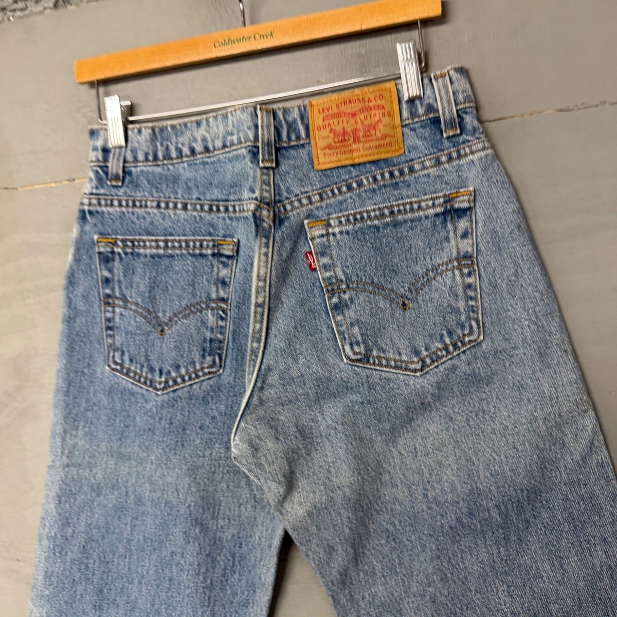 Levis 555 Guys Fit Straight Leg Jeans Light Wash Made in USA Blue 