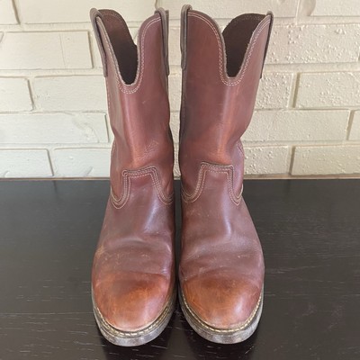 BILTRITE MENS SIZE 10.5 D VINTAGE BROWN LEATHER WORK BOOTS PULL ON WESTERN Vintage Men main image 3
